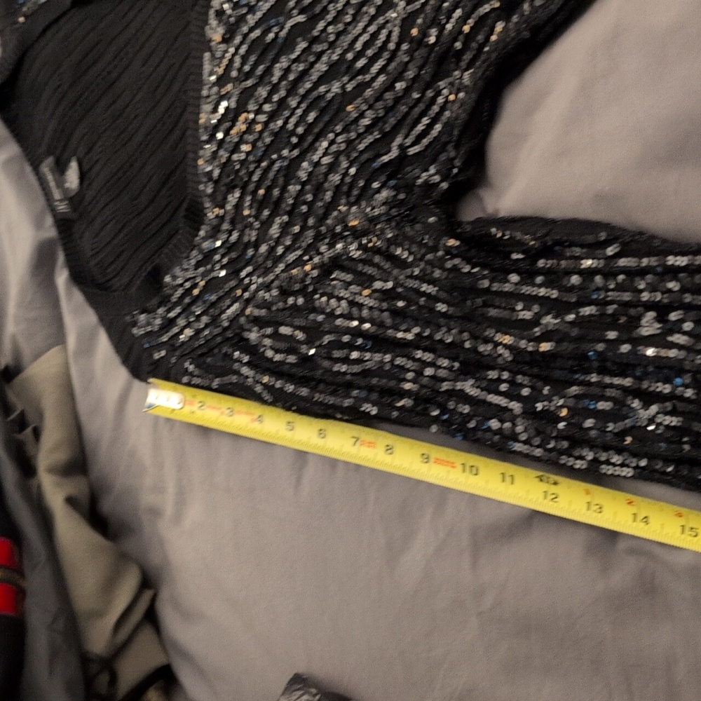 Nwot INC International Concepts Black and Silver V-Neck Sweater Size 1x - Picture 8 of 12